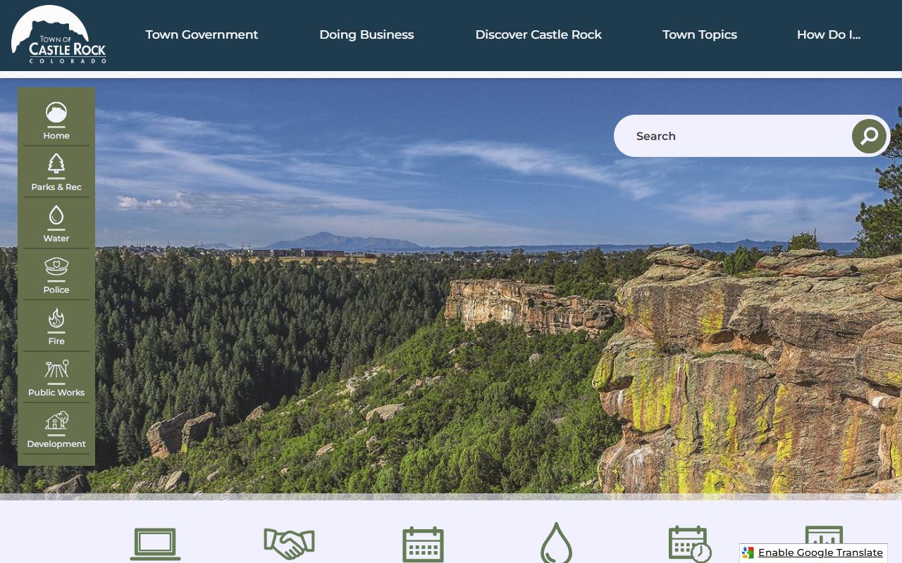 Castle Rock Police Department website showing public records information