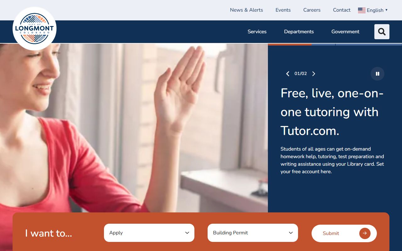 Longmont Police Department website showing public records access