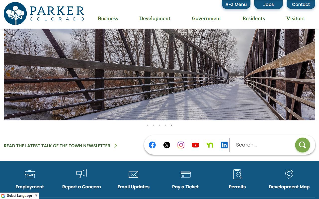 Parker Police Department website showing public records access