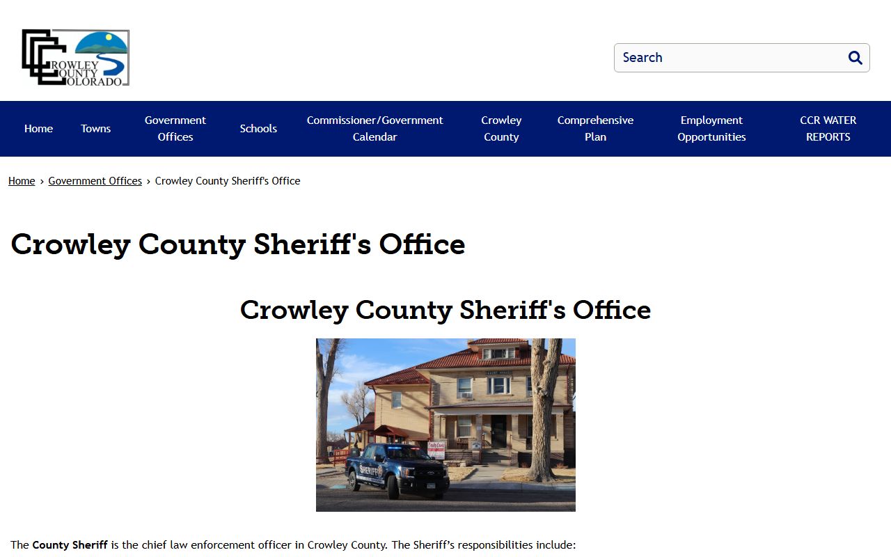 Crowley County Sheriff's Office in Ordway Colorado