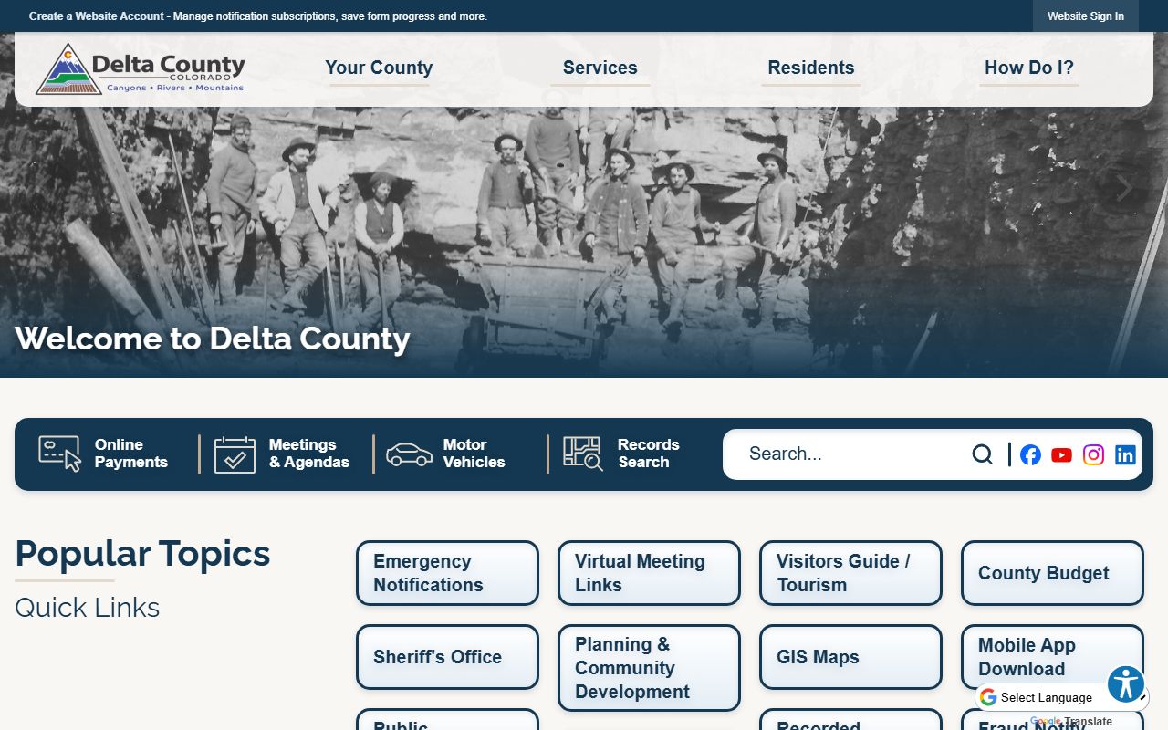 Delta County Sheriff's Office building in Delta Colorado