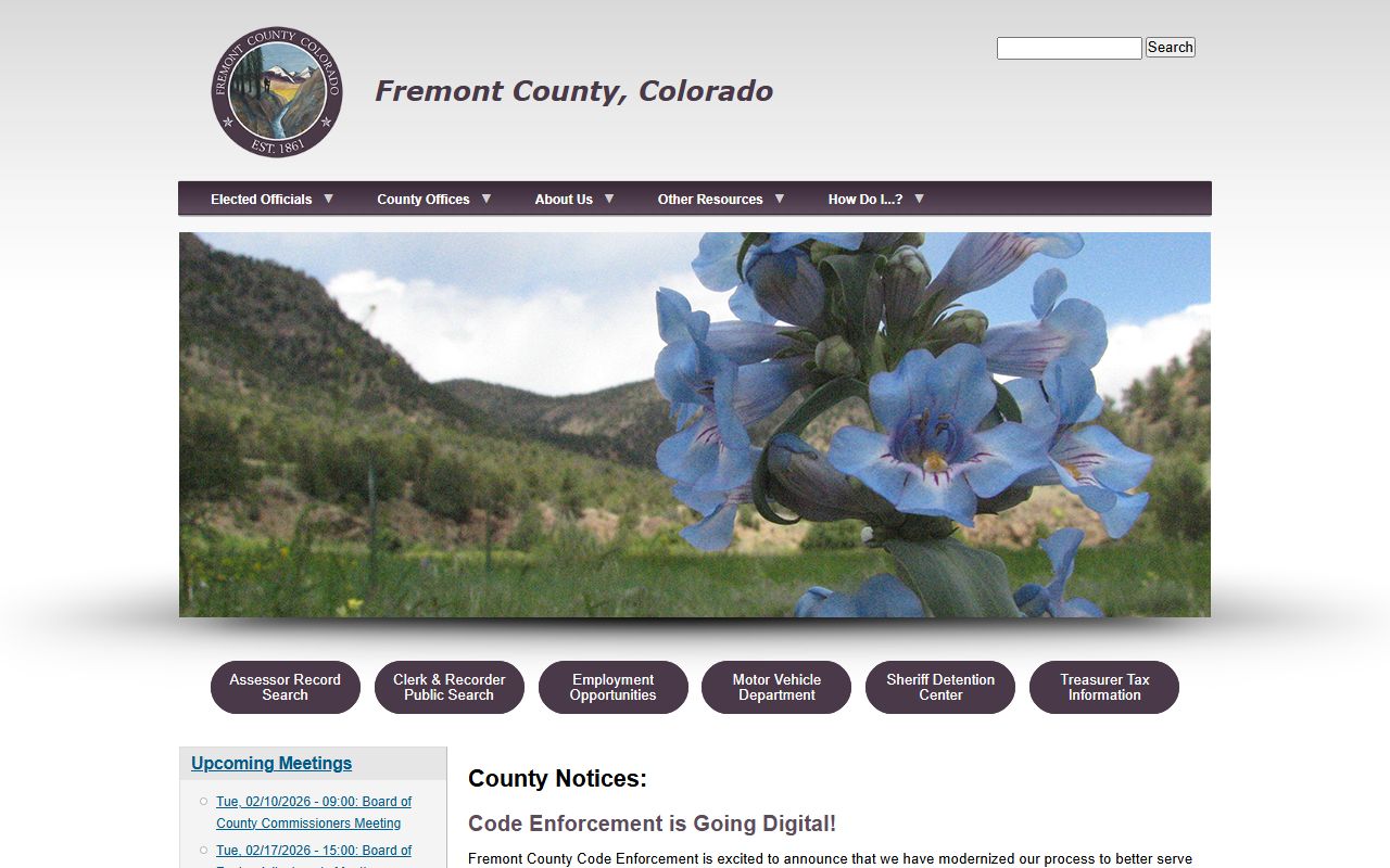 Fremont County Sheriff's Office page