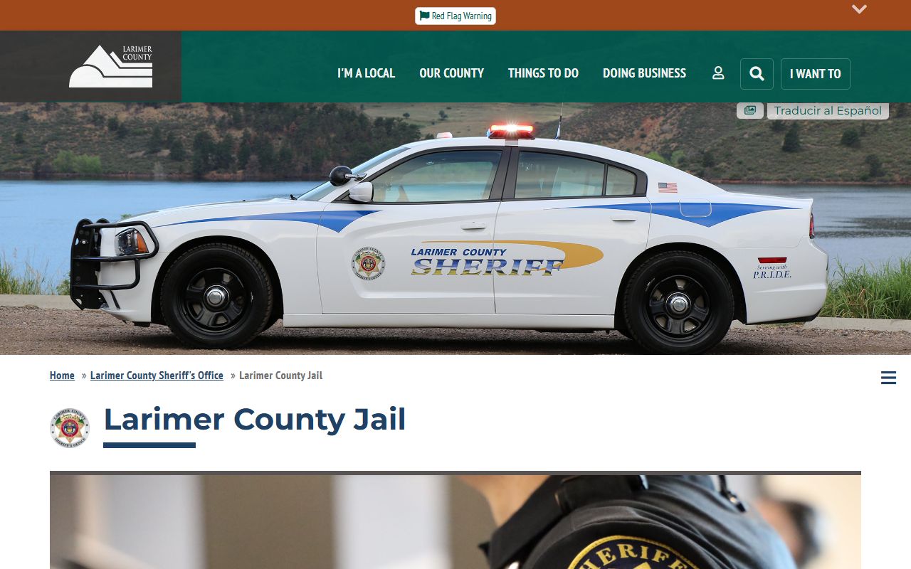 Larimer County jail information page