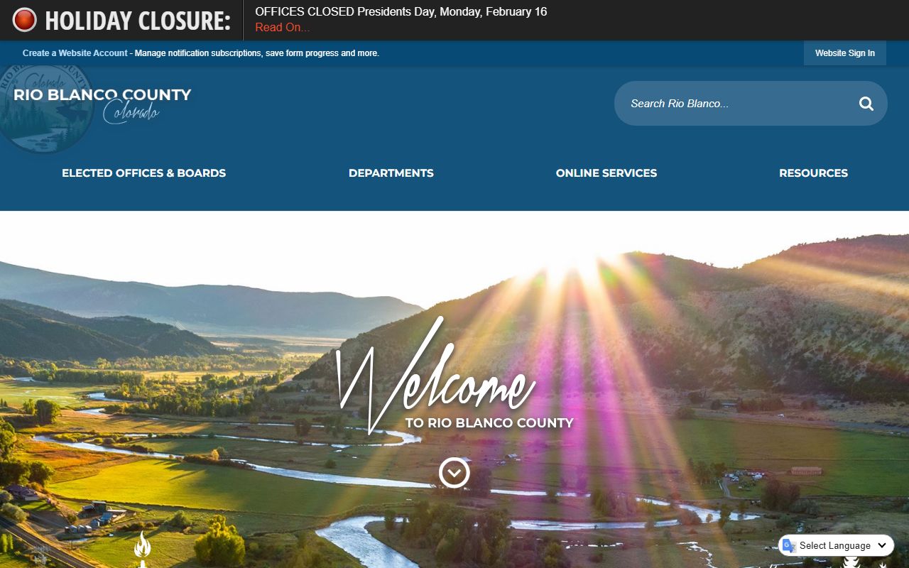 Rio Blanco County Sheriff's Office website