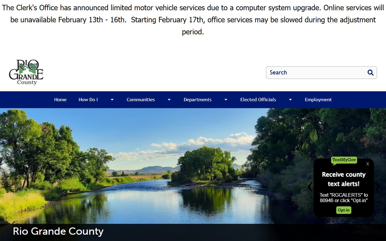 Rio Grande County Sheriff's Office website